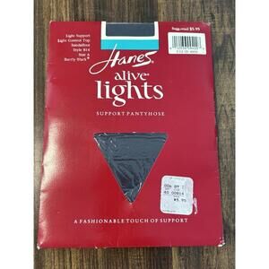 Vintage 80's Hanes Alive Lights Support Pantyhose Size A Style 814